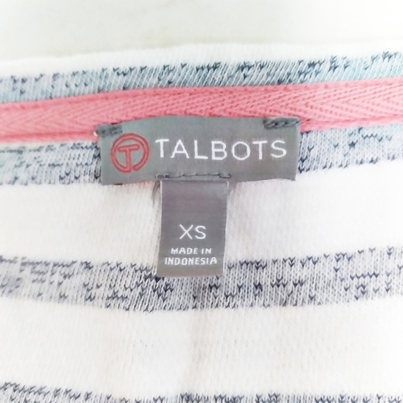 Talbots Striped Pullover Top with Zip Up Pockets - Picture 9 of 9